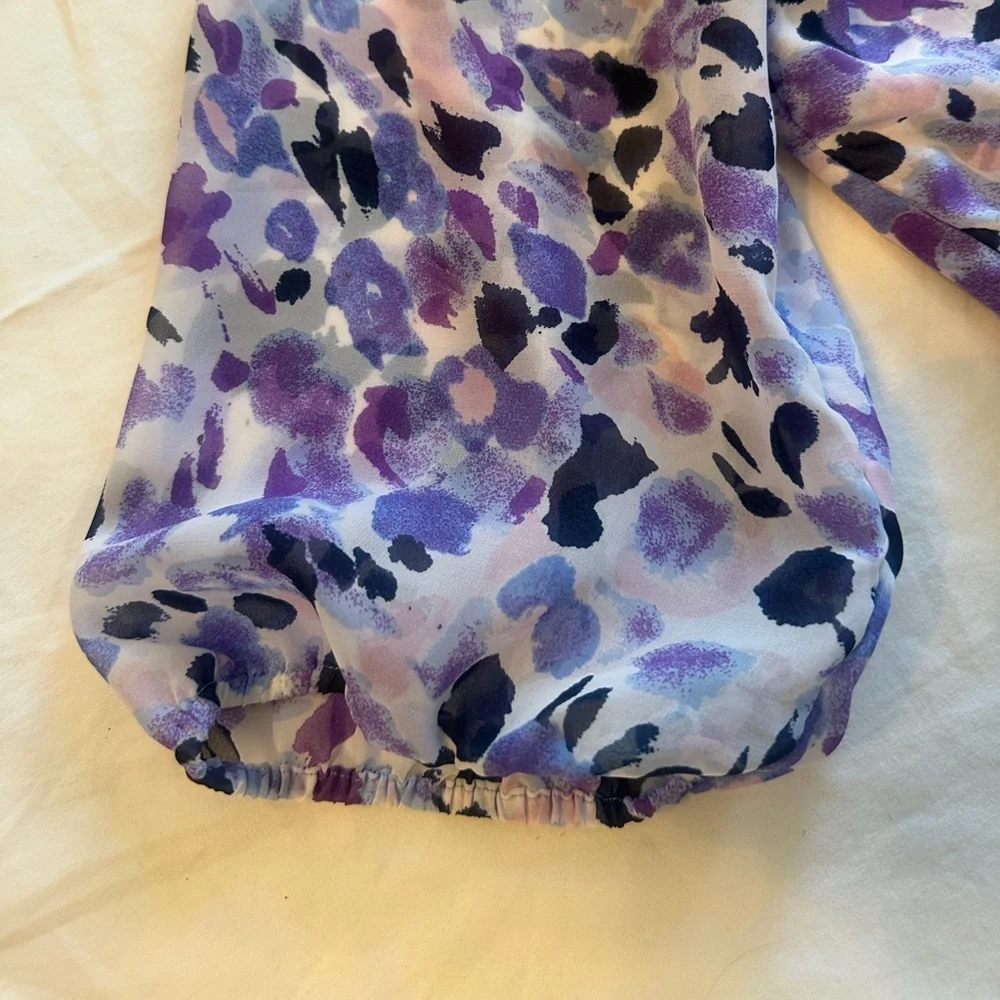 Faded Glory Multicolor Floral Button-Front Blouse - Picture 4 of 6